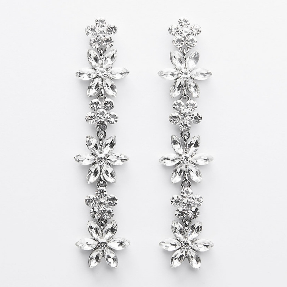 Stone Flower Drop Earrings